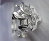 女性のための古典的なビンテージの結婚式のバンドリング女性のためのLotr Galadriel Nenyaのチャーム3ctシミュレートされたダイヤモンド925 Soild Sterling Silver Ring