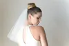 Ny hög kvalitet bästa försäljning ett lager romantisk axel vit elfenben klippa kant slöja brud huvud bitar för bröllopsklänningar
