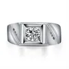 Vecalon 2016 fashion New wedding Band ring for Men 1ct diamante simulato Cz 925 Sterling Silver anello di fidanzamento maschile