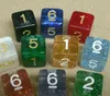 Crystal D6 16mm Dice Square Corners Transparent Digital Dices Educational Game Toy Multi Colored Bebendo Games #F15