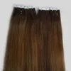 Rey Ombre Human Hair Tape In Extensions Body Wave 200g 80pcs / Lot # 4/27 Honey Blond Ombre Brasilianska Pu Hår Skin Väft Hår