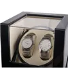 Horloge Automatique Montre Remontoir Bois Cuir Boîte 2 Grilles Roate Moteur Montre Remontoir Cas Expédition Uhrenbeweger Remontoir Montre Automatique