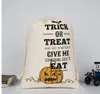 Halloween-Tasche für süße Süßigkeiten, Festival-Geschenk, Kordelzug, Weihnachtsgeschenksack, Canvas-Handtaschen, Kürbis, Teufel, Spinne, bedruckte Süßigkeiten-Tasche