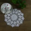 Virkade Doilies Köksredskap Dryck Underlägg Bröllopsinredning 21cm / 8,3 "Handgjord bordkakauppsättning på 10 st