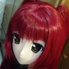 (C2-015) Full Head Kvinna Letax Face Kig Mask Cosplay med Wig Kigurumi Crossdresser Doll Anime Masks Real Skin Halloween Roll