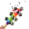 1 pezzo di bastone di legno 10 Jingle Bells Arcobaleno stretta di mano Campana sonagli Giocattolo educativo per bambini per bambini