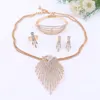 Jewelry Sets For Women Gold/Silver Plated Accessories Pendant Statement African Beads Crystal Necklace Earrings Bracelet Ring