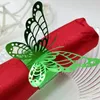 F3 240pcs Laser Cut Hollow Butterfly Paper Card Napkin Ring Serviette Buckle Holder Hotel Wedding Party Favour Decoration