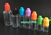 3 5 10 15 20 30 50 ML Garrafa de plástico PET com agulha Tampa à prova de crianças Frascos conta-gotas vazios 5ml 10ml 15ml 20ml 30ml 50ml E-Cigarette Bottles