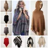 Plaid Poncho Siatka Szal Cardigan Tassel Fashion Okładki Kobiety Vintage Płaszcze Płaszcze Sweter Knit Scarves Tartan Winter Cape Koce Prezenty A3028