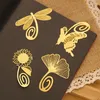 НОВИНКА Свадебное золото перо закладка Оливковое гинкго металлический параграф Креативные закладки