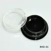 NEW Hot 100 Cosmetic Black Square Jars Thick Wall Square Beauty Containers - 3 Ml /3 Gram (Clear Cap) Plastic Empty Makeup Jar