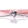 925 Sterling Silver Ribbon of Love Charm med Clear CZ Fit European Diy Style Smycken Armband Halsband Hängsmycke 791816cz