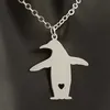 Пингвин подвеска ожерелье из нержавеющей стали животных очарование цепочка цепь ювелирных изделий для женщин и мужчин детей подарки оптом