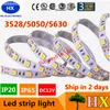 Super Birght 5m 5050 3528 5630 LED-remsor Ljus varm ren vit röd grön RGB Flexibel 5M Roll 300 LED-lampor 12V Utomhusband