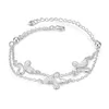 Vendita calda regalo di Natale Bracciale in argento 925 con farfalla DFMCH409, Braccialetti con maglie a catena placcati in argento sterling nuovissimo di alta qualità