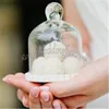 SPEDIZIONE GRATUITA 12 PZ Bella Acrilico Mini Cake Bell Jar con Base Favori Holder Birthday Party DecorsGifts Baby Shower Idee Cupcake Stand