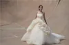 Abito da ballo color avorio Abiti da sposa da spiaggia Sexy Sheer Back Senza spalline Tulle Ruffles Abiti da sposa Lunghezza del pavimento Abiti da sposa semplici