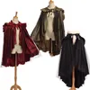 Unieke Victoriaanse drukte rok vrouwen retro gotisch flounce cape re -enactment punk kostuum cosplay 2 slijtage manieren