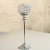 Bougeoirs en cristal de verre 12 "30cm de haut pièce maîtresse de mariage métal argent or chandelier bougeoir