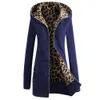Vente en gros - Manteau pour femme Sweat-shirt pour femme Épaississement de la moralité et velours Big Yards Veste en molleton à imprimé léopard à capuche