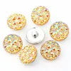 50pcs lot high quality Seven color Round resin ginger snaps Round glass snaps Bracelets fit 18mm snaps buttons jewelry3108