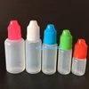 2018 Gratis DHL 2000PCS Soft Style Pe Needle Bottle 20ml Plast Dropper Flaskor Barnsäker keps LDPE E Vätska Tom flaska 20 ml