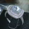 Rozmiar 5-10 Luksusowa biżuteria 925 Sterling Srebrne pełne Topaz CZ Diamond Klejnot Women Symulowany Diamentowy zaręczyny 280K