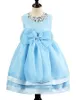 Custom Made Hot Ball Gown Tea-length Organza Neck Sequined Sleeveless Jewel Flower Girl Dress Pageant Dresses First Communion Dresses