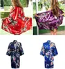 Women Solid Royan Silk Srabe Ladies Satin Pajama Bielizna śpiąca Kimono Bath Suknia PJS 17 Colors36984825295