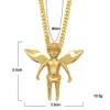 Nuevo 18K chapado en oro Boy Angel Girl Angels Colgante Micro Angel Piece Collar para hombres Mujeres Hip Hop Charm jewelry Envío gratis