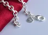 10st / lot grossistpläterad 925 sterling silver armband hummer lås kabel kedja armband mode smycken