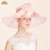 Women Organza Hat Girl Hat White Flower Wide Brim Floppy Ruffle Wave Brim Floppy Ruffle Organza Wide Brim