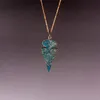 Imperial Jasper stenen kralen cabochon ketting nieuwe mode accessoires sieraden groene pijl hoofd ketting gouden cadeau voor vrouwen meisje groothandel