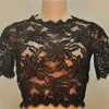 Venda mais quente Sexy Roupas Femininas de Festa de Manga Curta Camisa Das Senhoras Vestuário Garment Cut-Out Lace Tops Tees