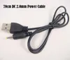 Partihandel - 200PCS 70cm höghastighets USB till DC2.0 Black Power Cables 2mm port