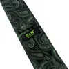 Y30 verde profundo paisley seda jacquard tecido clássico moda extra longo tamanho gravata masculina 1667468