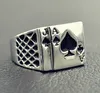 Bague de Poker pour hommes, Style coréen Cool, anneaux en forme de cœur noir, lettre, un cadeau de bonne qualité, vente en gros