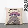 Mignon Anime Chinchilla Totoro taies d'oreiller lin coton housse de coussin maison Textiles doux literie canapé ensembles taie d'oreiller cadeau de noël