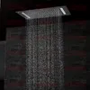 Wall Mounted Bath Shower Set with LED Ceiling Shower Head Thermostatic Panel Luxury Bathroom Shower Rain Waterfall Bubble Mist H9809948