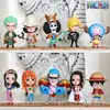 One Piece 10st Set Luffy Nami Pvc Japanska Anime Action Figures Toys Brinquedos Collection Model Dock Gift för Boys Gratis frakt