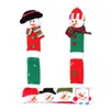 Christmas Snowman Handle Covers Set Of 3 9 inch For Kitchen Appliance Refrigerator And Oven Xmas Decoration