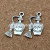 MIC 100 Stück 1 Los Antik-Silber-Zink-Legierung, einseitiges Design, Parfümflaschen-Charms, 17 x 24 mm, DIY-Schmuck325R