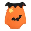 New Halloween Baby Sets INS Pumpkin Striped Romper +vest + Hat 3 pcs sets New born Boy jumpsuits toddler girls boy sets