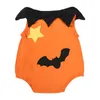 Nouveau Halloween bébé ensembles INS citrouille barboteuse rayée + gilet + chapeau 3 pièces ensembles nouveau-né garçon combinaisons bambin filles garçon ensembles