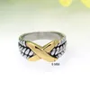 women simple design antique silver color ring featured item X shape stainless steel cute rings305E