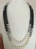 Feine Perlen Schmuck elegante 9-10mm südsee runde multicolor perle halskette 35 zoll 14 karat