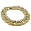 Men Luxury Simulated Diamond Bracelets Bangles High Quality Gold Plated Iced Out Miami Cuban Bracelet 6/7/8/9/10inches