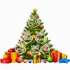 Yaratıcı Barış Aşk Noel Süslemeleri Ahşap Süsleme Noel Ağacı Asılı Etiketleri Kolye Dekor 6 adet / takım DEC329