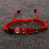 Red Color Braided Rope Woven Handmade Strands Beaded Friendship Charm Bracelets For Friends Lovers Women Men Lucky Jewelry